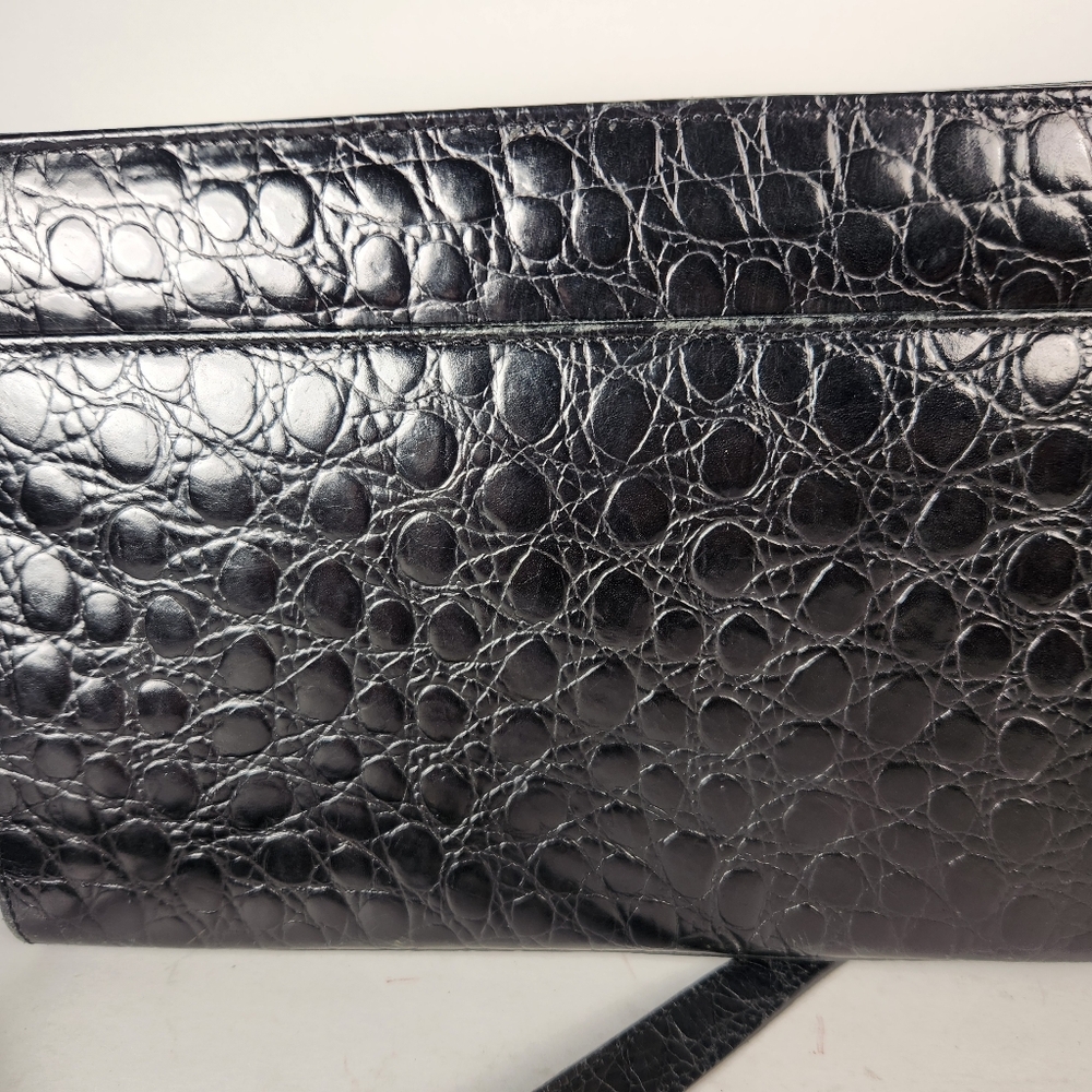 TALBOTS Crossbody Bag Black Leather Charm Inside Zipper Pocket Minimalist Purse - Picture 16 of 16